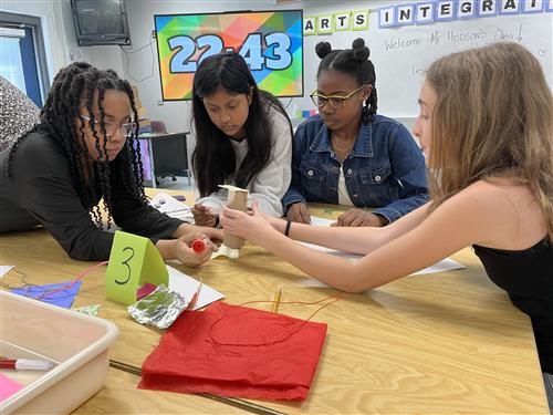 Students working in a group